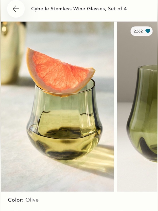 Anthropologie Other - Anthropologie Cybelle Stemless Wineglasses Olive 4